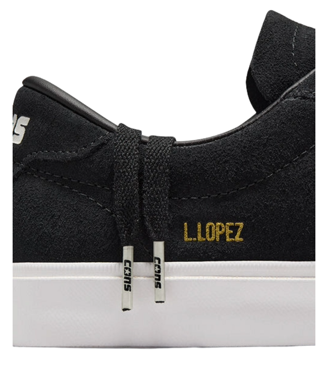 CONVERSE CONS MENS LOUIE LOPEZ PRO OX SHOE BLACK BLACK WHITE