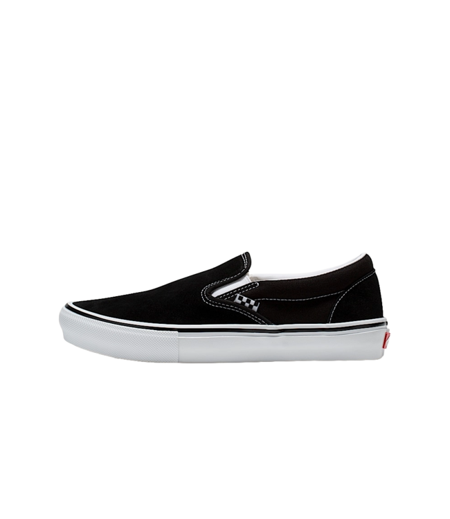VANS MENS SKATE SLIP-ON SHOES BLACK/WHITE