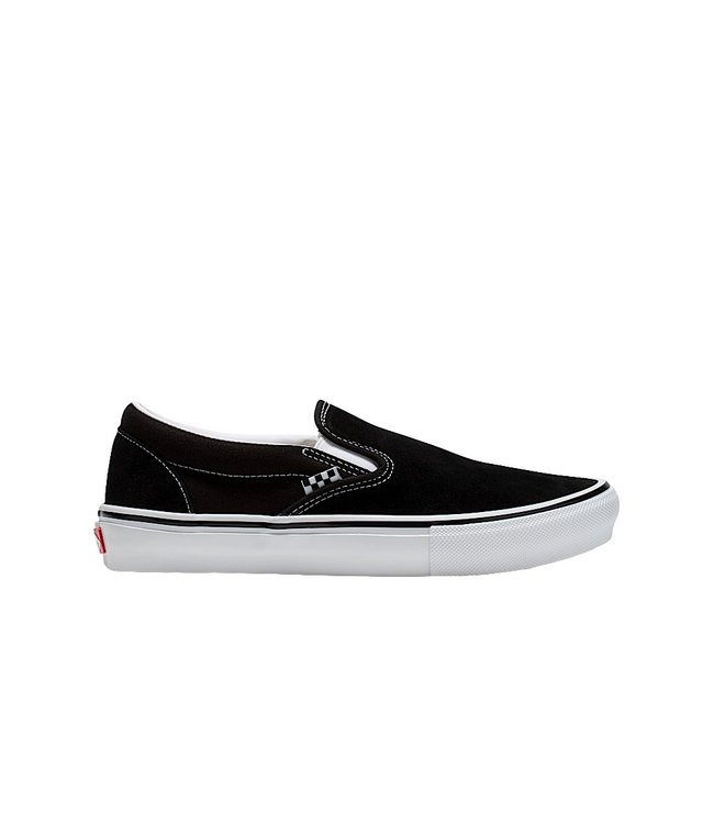 VANS MENS SKATE SLIP-ON SHOES BLACK/WHITE