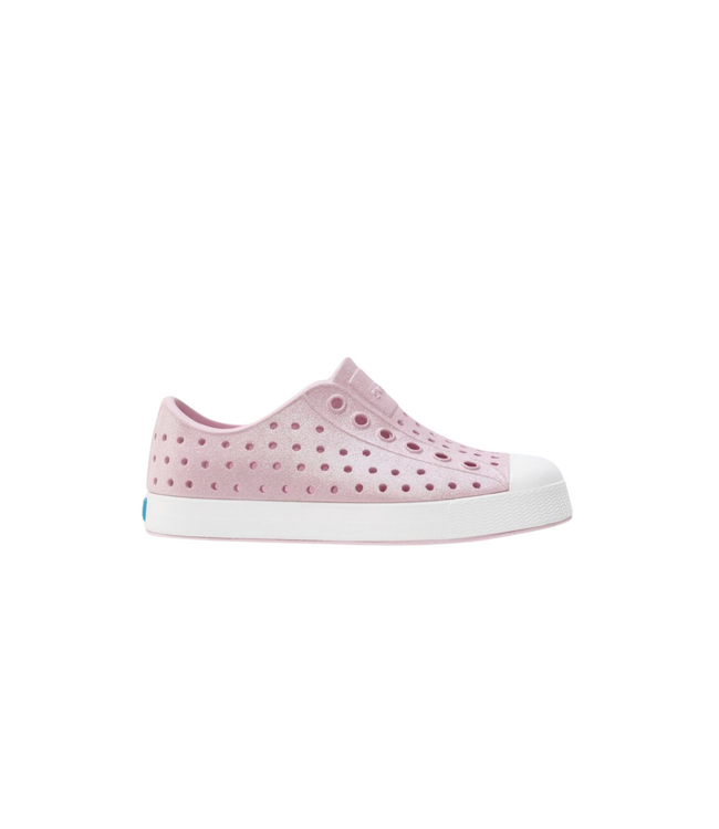 NATIVE JEFFERSON BIO-BLING LITTLE KIDS SHOE BARELY PINK BLING