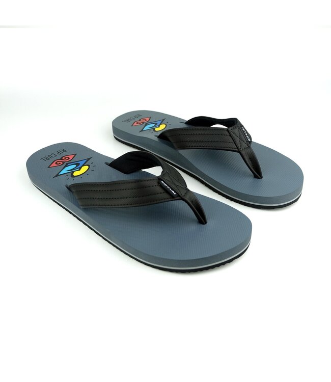 RIP CURL MENS RIPPER BLOOM OPEN TOE SANDAL BLUE GREY