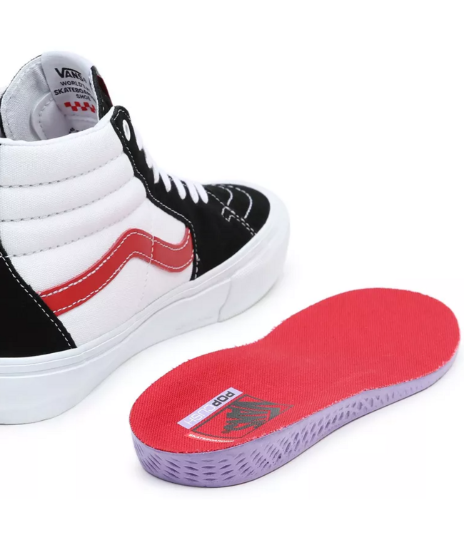 VANS MENS SKATE SK8-HI SHOE ATHLETIC BLACK/RED