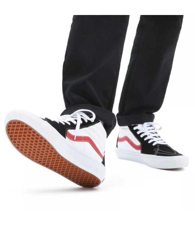 VANS MENS SKATE SK8-HI SHOE ATHLETIC BLACK/RED