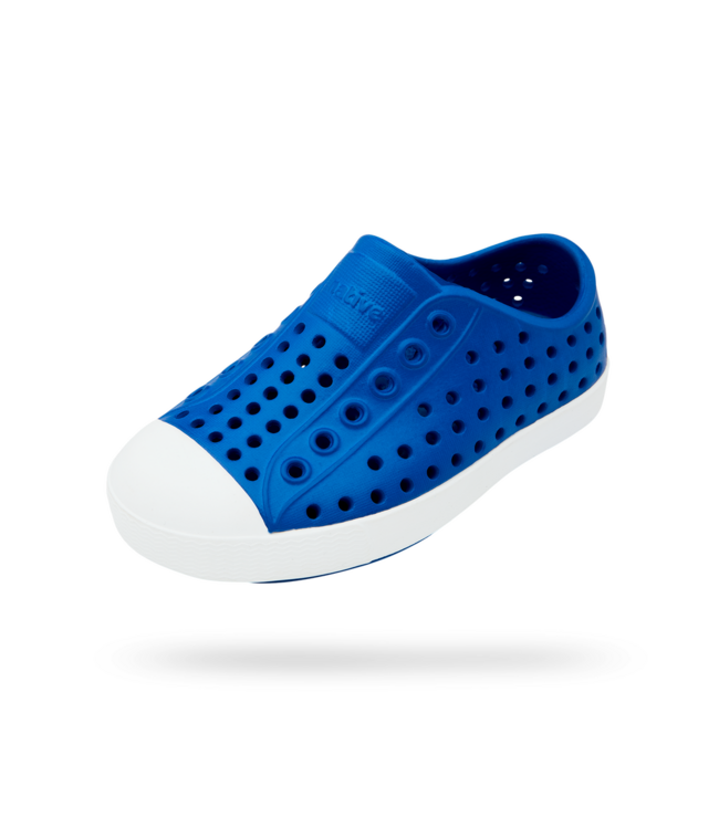 NATIVE JEFFERSON JUNIOR SHOE VICTORIA BLUE/SHELL WHITE