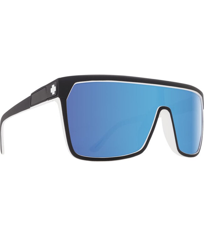 SPY FLYNN WHITEWALL SUNGLASSES w/HD PLUS GREY GREEN LIGHT BLUE SPECTRA MIRROR