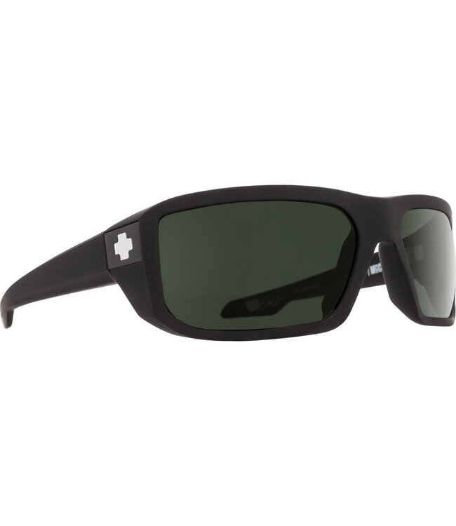 SPY MCCOY SOFT MATTE BLACK SUNGLASSES w/ HAPPY GREY GREEN POLAR