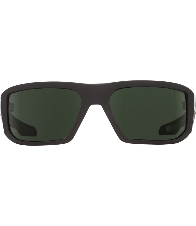 SPY MCCOY SOFT MATTE BLACK SUNGLASSES w/ HAPPY GREY GREEN POLAR