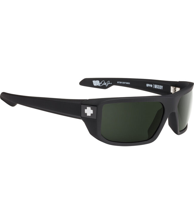 SPY MCCOY SOFT MATTE BLACK SUNGLASSES w/ HAPPY GREY GREEN POLAR