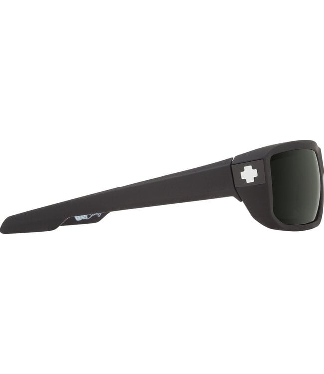 SPY MCCOY SOFT MATTE BLACK SUNGLASSES w/ HAPPY GREY GREEN POLAR