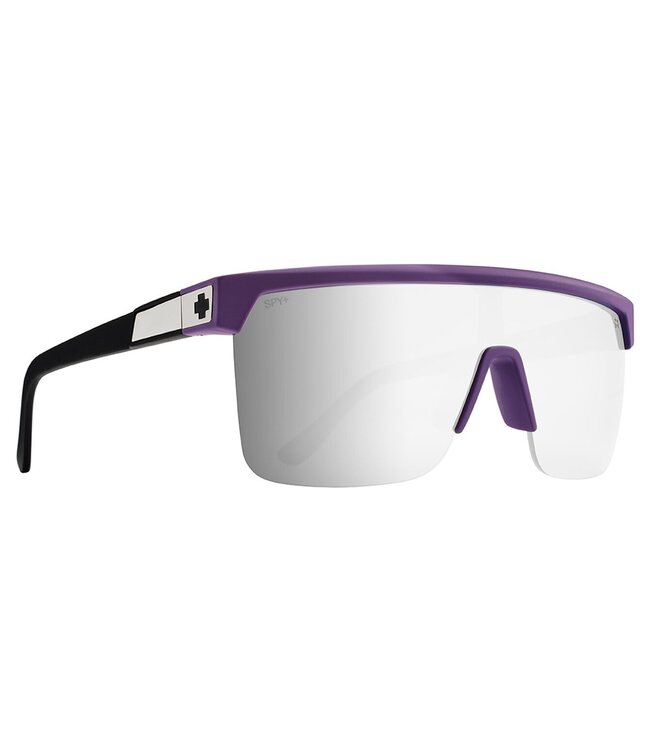 SPY FLYNN 5050 SOFT MATTE PURPLE MATTE BLACK SUNGLASSES w/ HAPPY BRONZE PLATINUM MIRROR
