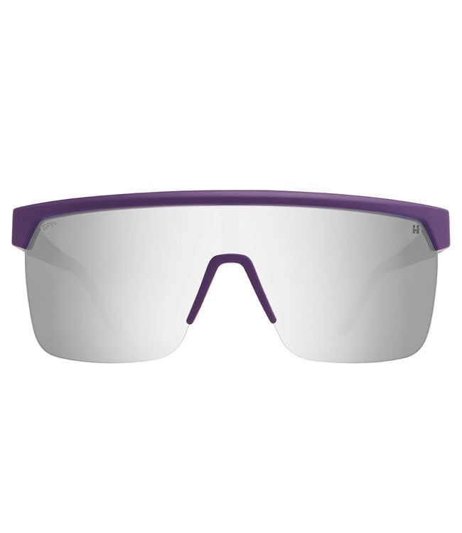 SPY FLYNN 5050 SOFT MATTE PURPLE MATTE BLACK SUNGLASSES w/ HAPPY BRONZE PLATINUM MIRROR