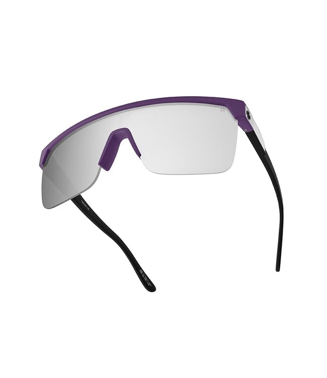 SPY FLYNN 5050 SOFT MATTE PURPLE MATTE BLACK SUNGLASSES w/ HAPPY BRONZE PLATINUM MIRROR