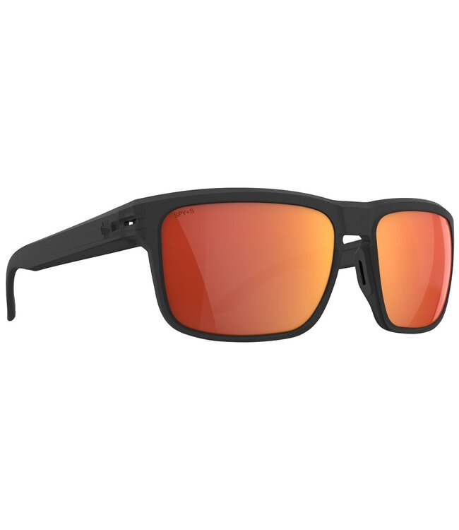 SPY REGION XL ANSI CLEAR MATTE BLACK SUNGLASSES w/ HAPPY BOOST ORANGE MIRROR POLAR