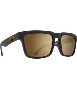 SPY SPY HELM LOW BRIDGE FIT SOFT MATTE BLACK SUNGLASSES w/ HAPPY BRONZE GOLD MIRROR