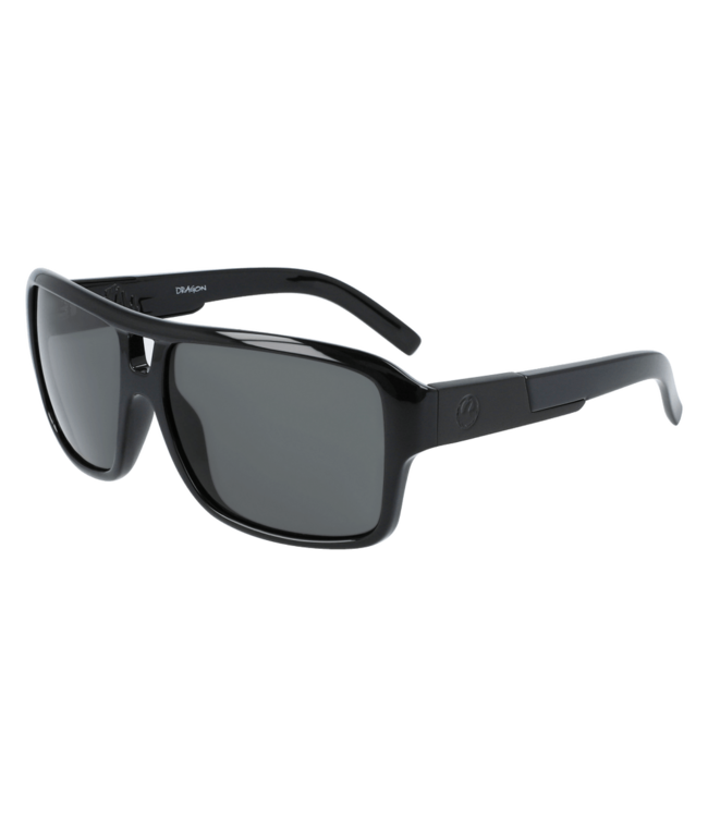 DRAGON THE JAM JET BLACK SUNGLASSES w/ LL SMOKE