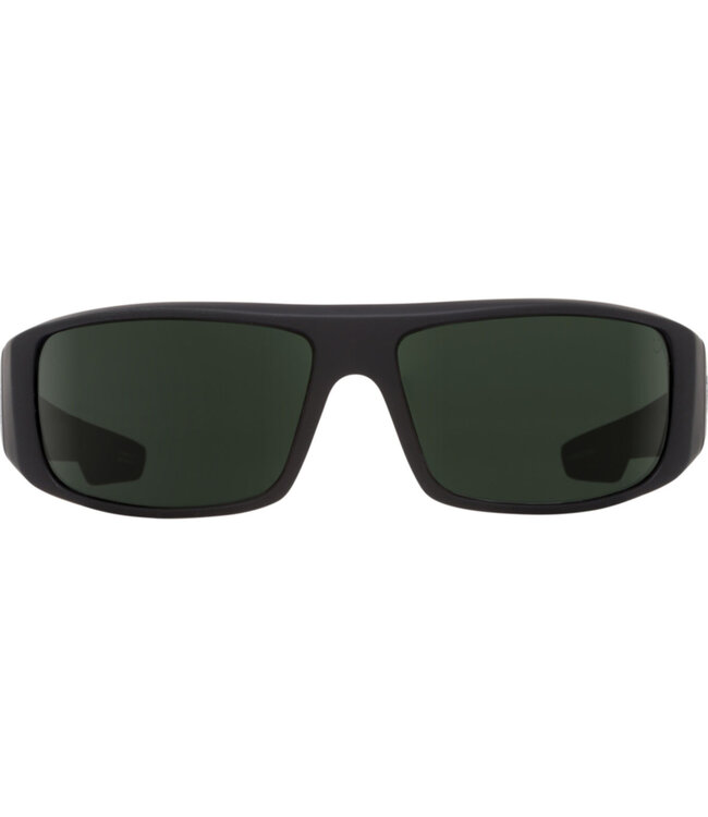 SPY LOGAN SOFT MATTE BLACK SUNGLASSES w/ HD PLUS GREY GREEN