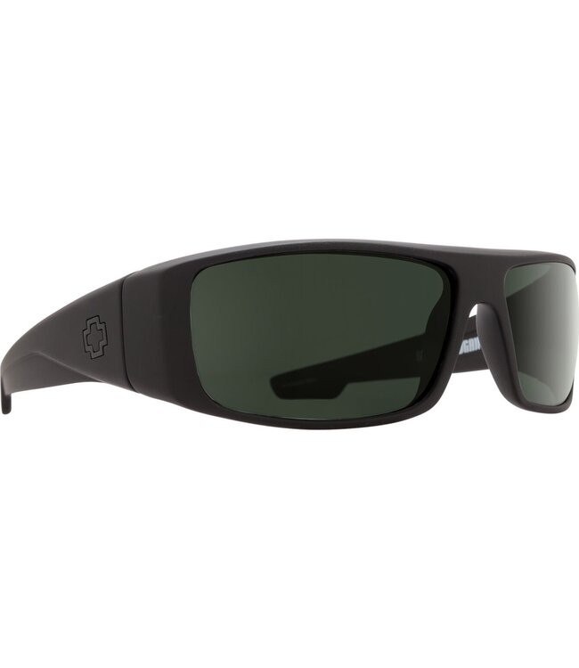 SPY LOGAN SOFT MATTE BLACK SUNGLASSES w/ HD PLUS GREY GREEN