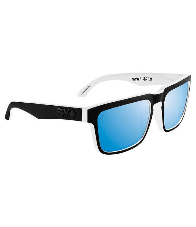 SPY HELM WHITEWALL SUNGLASSES w/HAPPY BOOST POLAR ICE BLUE MIRROR
