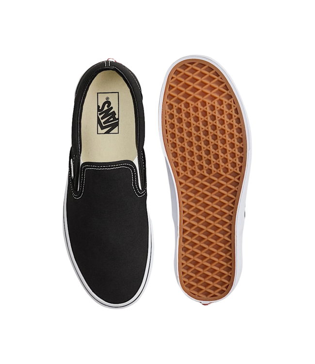 VANS WOMENS CLASSIC SLIP-ON SHOES BLACK