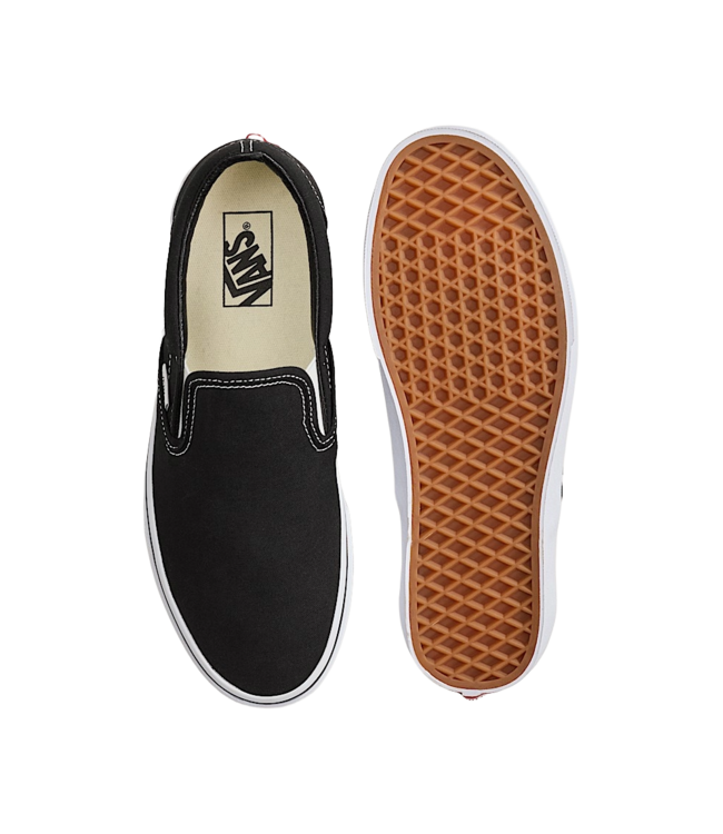 VANS WOMENS CLASSIC SLIP-ON SHOES BLACK