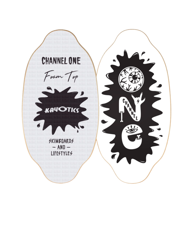 KAYOTICS CHANNEL ONE FOAM TOP SKIMBOARD BLACK/WHITE 2025