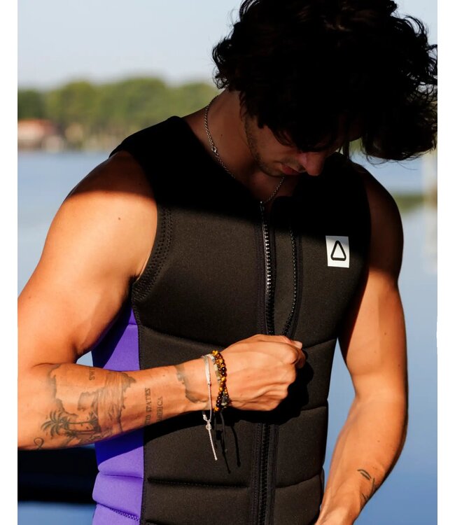 FOLLOW MENS CORP VEST BLACK/PURPLE 2025