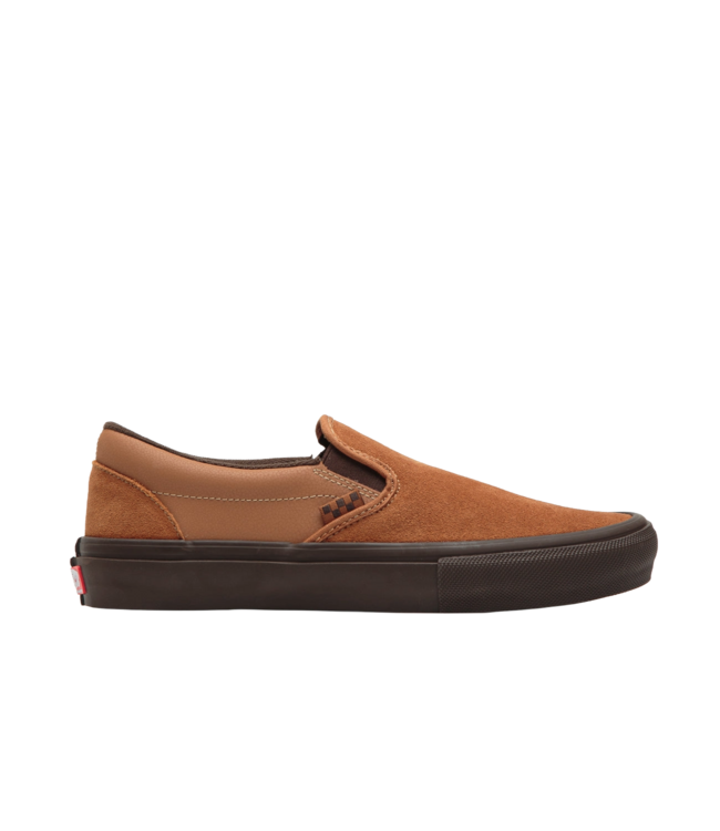 VANS MENS SKATE SLIP-ON SHOES (B7G) BROWN/GUM