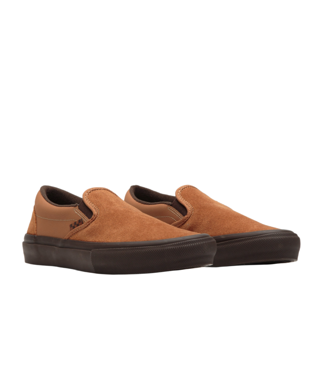 VANS MENS SKATE SLIP-ON SHOES (B7G) BROWN/GUM