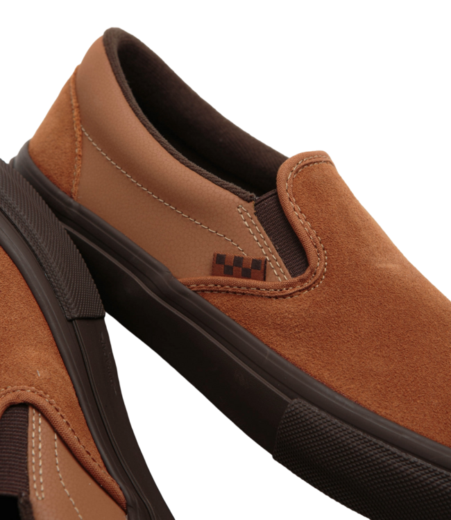 VANS MENS SKATE SLIP-ON SHOES (B7G) BROWN/GUM