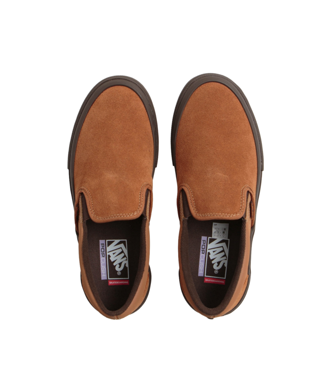 VANS MENS SKATE SLIP-ON SHOES (B7G) BROWN/GUM