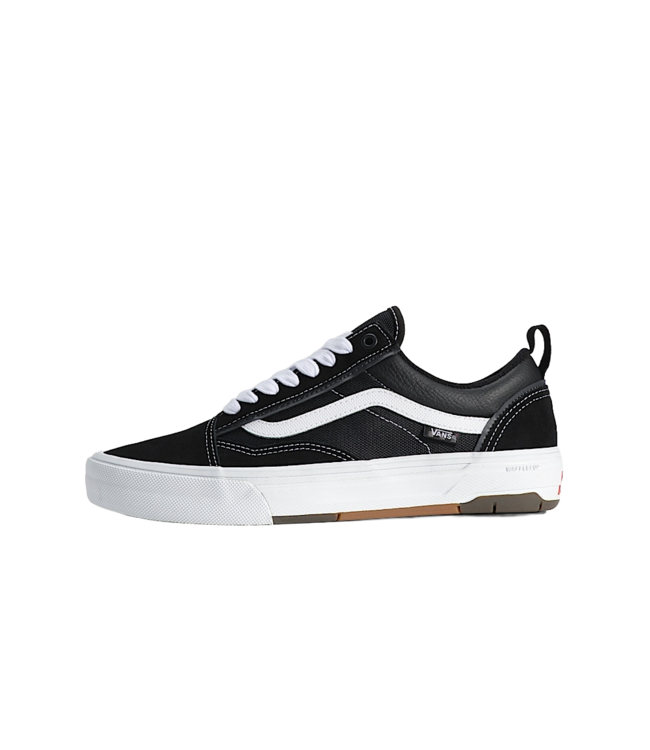 VANS MENS SKATE OLD SKOOL WAFFLECUP SHOES (BA2) BLACK/WHITE