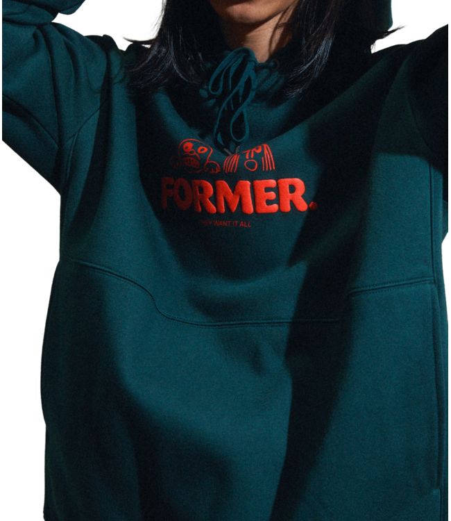 FORMER MENS WANT IT ALL PO HOODIE PETROL