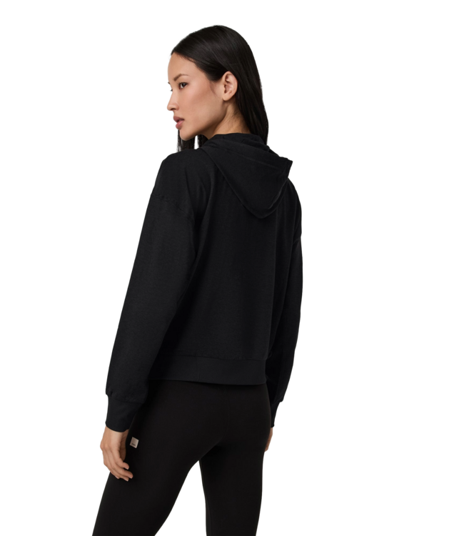 VUORI WOMENS HALO MODERN PO HOODIE HEATHER BLACK