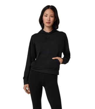 VUORI VUORI WOMENS HALO MODERN PO HOODIE HEATHER BLACK