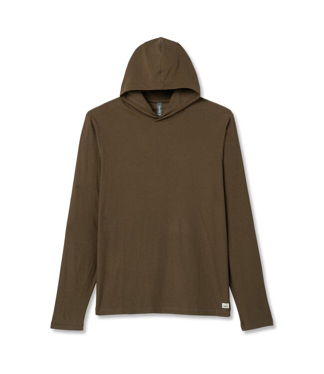 VUORI MENS STRATO TECH HOODIE MOSS GREEN HEATHER