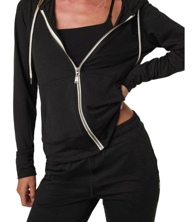 VUORI WOMENS HALO PERFORMANCE 2.0 HOODIE BLACK HEATHER