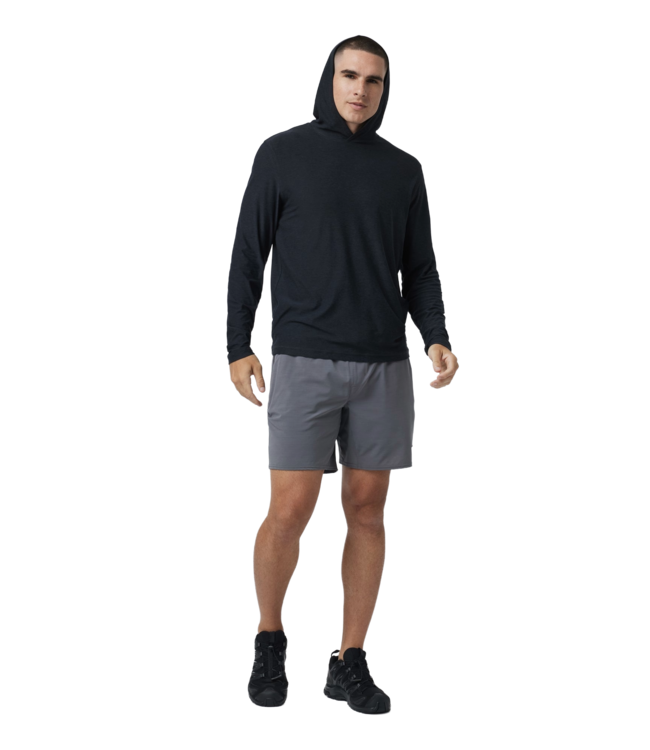 VUORI MENS STRATO TECH HOODIE BLACK HEATHER
