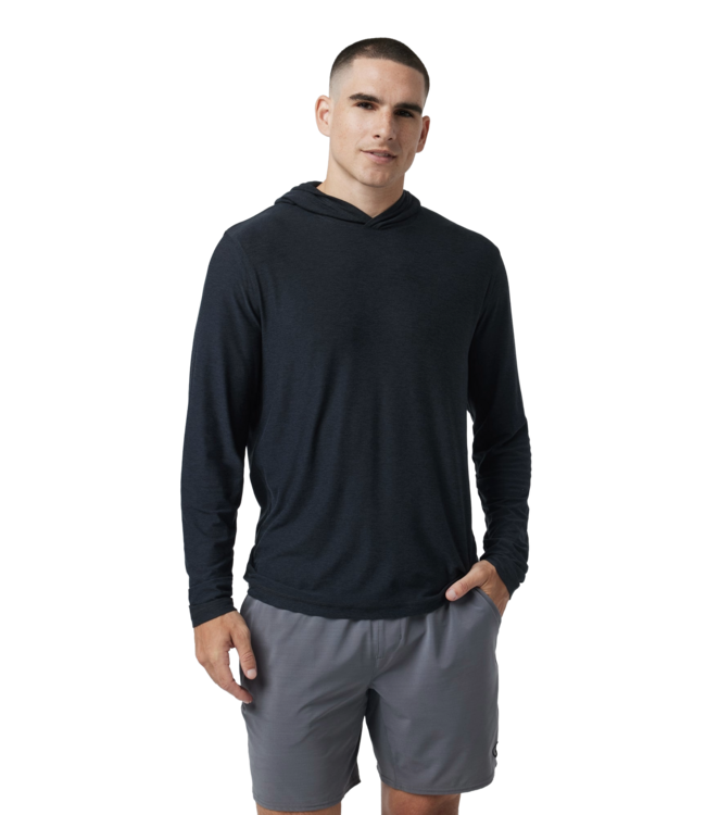 VUORI MENS STRATO TECH HOODIE BLACK HEATHER