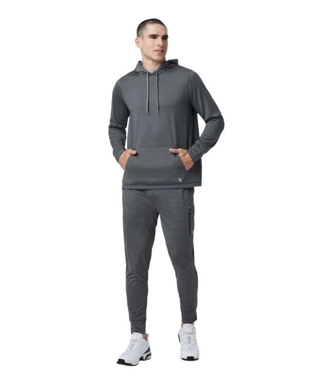 VUORI MENS SUNDAY ELEMENT HOODIE CHARCOAL HEATHER