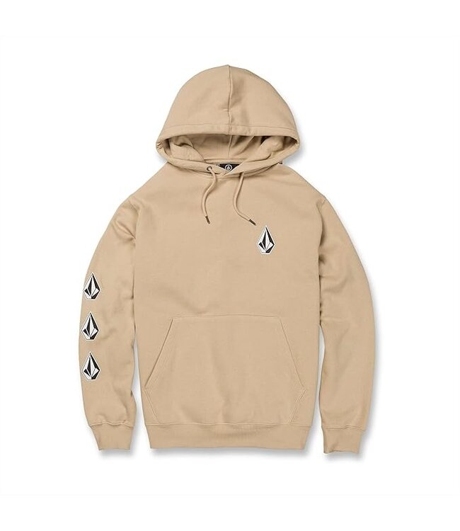 VOLCOM MENS ICONIC STONE PO HOODIE ALMOND