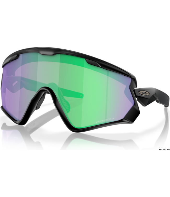 OAKLEY WIND JACKET 2.0 SUNGLASSES MATTE BLACK w/ PRIZM ROAD JADE