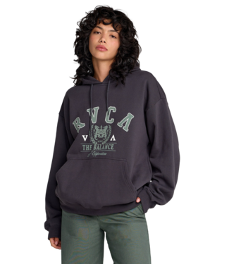 RVCA WOMENS BAGGIE BF HOODIE WASHED BLACK