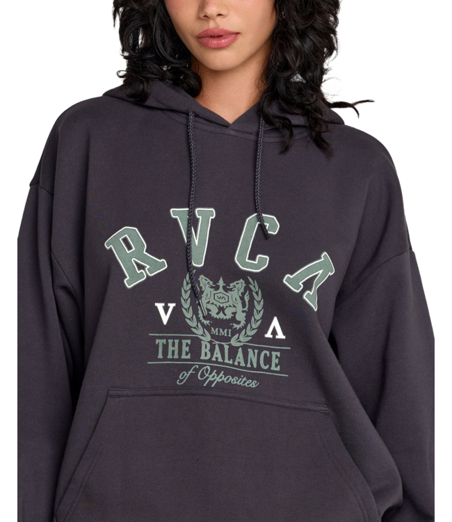 RVCA WOMENS BAGGIE BF HOODIE WASHED BLACK