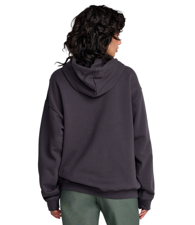 RVCA WOMENS BAGGIE BF HOODIE WASHED BLACK