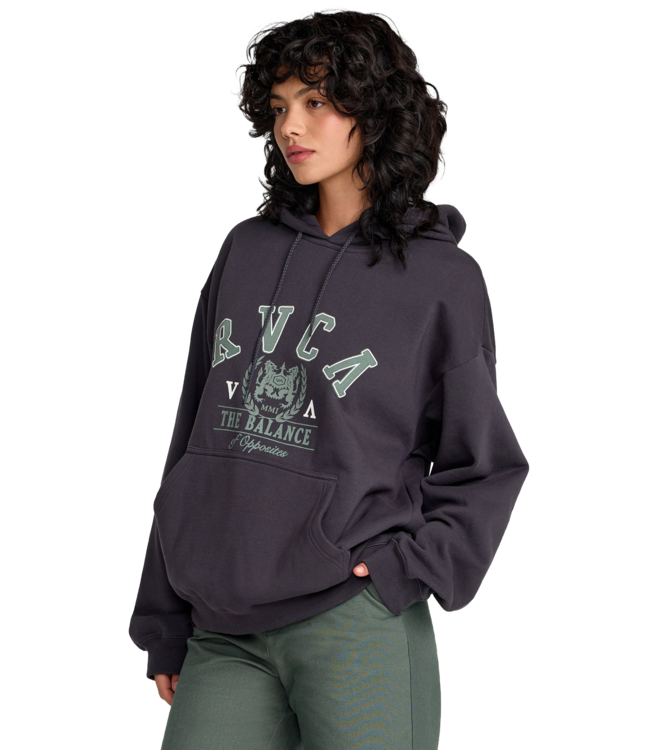 RVCA WOMENS BAGGIE BF HOODIE WASHED BLACK