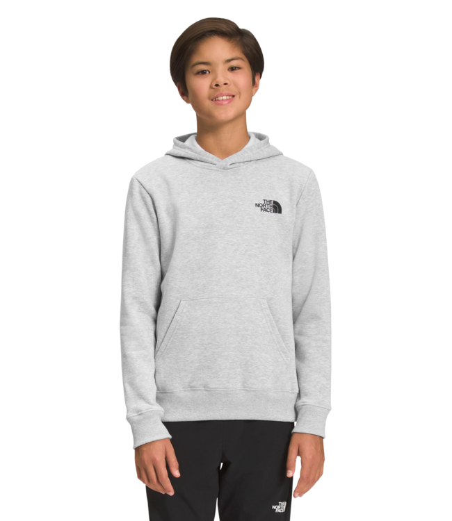 THE NORTH FACE BOYS CAMP FLEECE PULLOVER HOODIE TNF LIGHT GREY/TNF BLACK