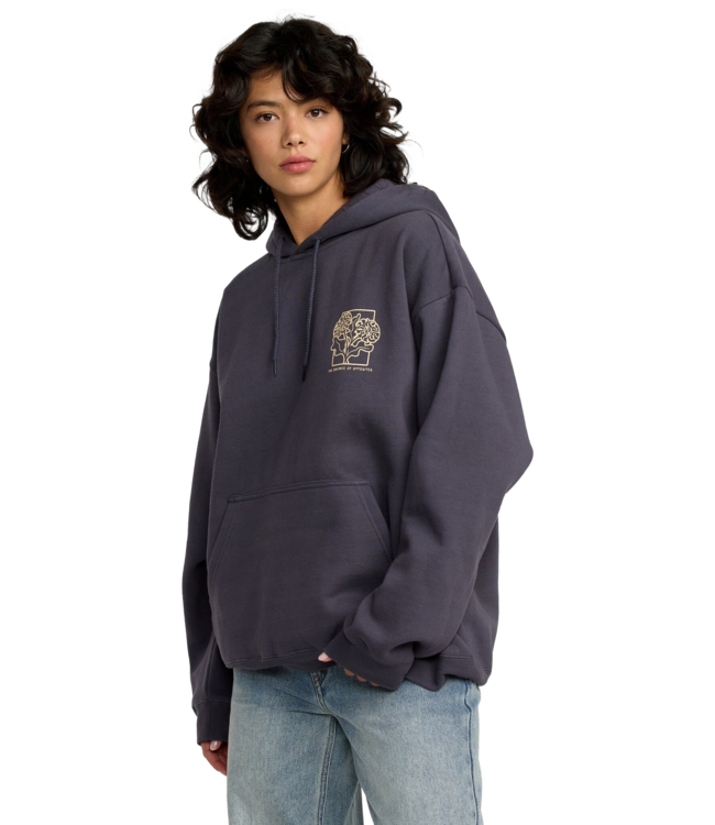 RVCA WOMENS BAGGIE BF HOODIE GRAVEL