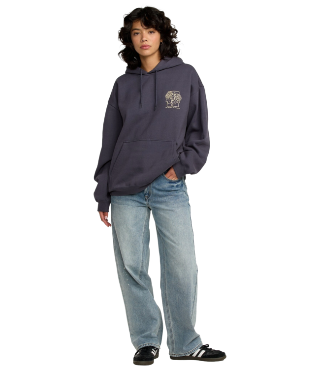 RVCA WOMENS BAGGIE BF HOODIE GRAVEL