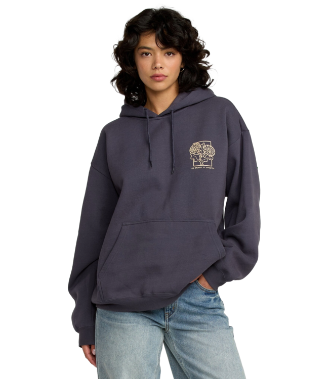 RVCA WOMENS BAGGIE BF HOODIE GRAVEL