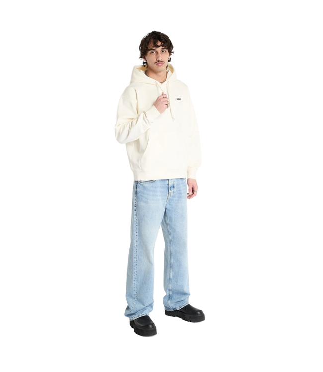 OBEY MENS BOLD EYE HEAVYWEIGHT HOODIE UNBLEACHED